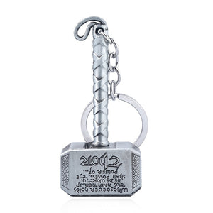RJ The Avengers 4 Thor Hammer Metal Keychains The Dark World Weapon Iron Man Keyring For Women Movie Fans Jewelry Accessories