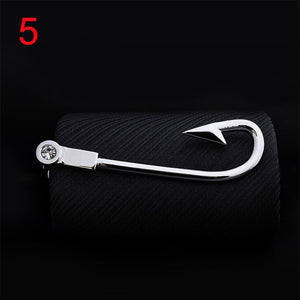 1pc Men Tie Clip Fish Bone Leaf Guitar Feather Saxophone Multiple Styles Silver Tone Metal Tie Clip Tie Bar Necktie Clips Gifts