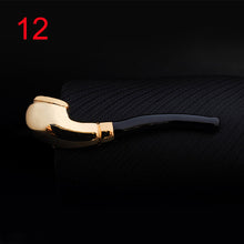 Load image into Gallery viewer, 1pc Men Tie Clip Fish Bone Leaf Guitar Feather Saxophone Multiple Styles Silver Tone Metal Tie Clip Tie Bar Necktie Clips Gifts