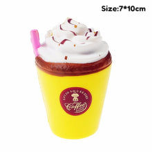 Load image into Gallery viewer, Antistress Squishy Hamburger Milkshake Squishe Donut Popcorn Toys Stress Relief Anti-Stress Practical Jokes Surprise Squshy Gift