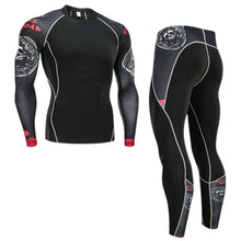 Load image into Gallery viewer, Winter Thermal Underwear Set Men&#39;s Sportswear Running Training Warm Base Layer Compression Tights Jogging Suit Men&#39;s Gym 2019