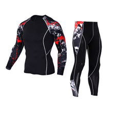 Load image into Gallery viewer, Winter Thermal Underwear Set Men&#39;s Sportswear Running Training Warm Base Layer Compression Tights Jogging Suit Men&#39;s Gym 2019