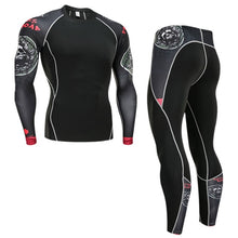 Load image into Gallery viewer, Winter Thermal Underwear Set Men&#39;s Sportswear Running Training Warm Base Layer Compression Tights Jogging Suit Men&#39;s Gym 2019
