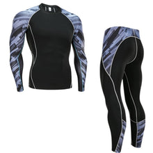 Load image into Gallery viewer, Winter Thermal Underwear Set Men&#39;s Sportswear Running Training Warm Base Layer Compression Tights Jogging Suit Men&#39;s Gym 2019
