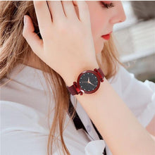 Load image into Gallery viewer, Simple 2019 Diamond Luxury Women Watches Starry Sky Rose Gold Magnet Mesh Band Rhinestones Quartz Wristwatch Ladies Female Watch