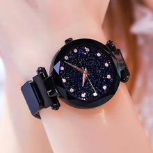 Load image into Gallery viewer, Simple 2019 Diamond Luxury Women Watches Starry Sky Rose Gold Magnet Mesh Band Rhinestones Quartz Wristwatch Ladies Female Watch