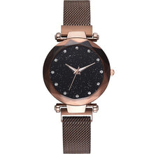 Load image into Gallery viewer, Simple 2019 Diamond Luxury Women Watches Starry Sky Rose Gold Magnet Mesh Band Rhinestones Quartz Wristwatch Ladies Female Watch