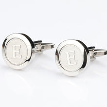 Load image into Gallery viewer, Mens Classic silver Initial Cufflinks Alphabet Letter Cufflinks Formal Business Wedding Shirts A-Z