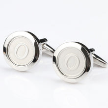 Load image into Gallery viewer, Mens Classic silver Initial Cufflinks Alphabet Letter Cufflinks Formal Business Wedding Shirts A-Z