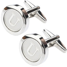 Load image into Gallery viewer, Mens Classic silver Initial Cufflinks Alphabet Letter Cufflinks Formal Business Wedding Shirts A-Z
