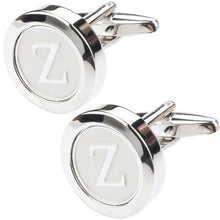 Load image into Gallery viewer, Mens Classic silver Initial Cufflinks Alphabet Letter Cufflinks Formal Business Wedding Shirts A-Z