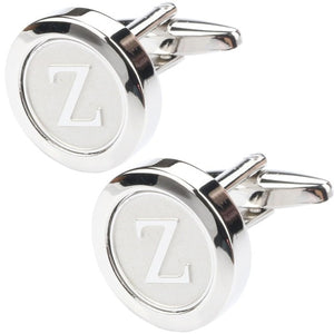 Mens Classic silver Initial Cufflinks Alphabet Letter Cufflinks Formal Business Wedding Shirts A-Z