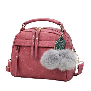 2019 New Fashion PU Leather Handbag for Women Girl Messenger Bags with Ball Toy Bolsa Female Shoulder Bags Ladies Party Handbags