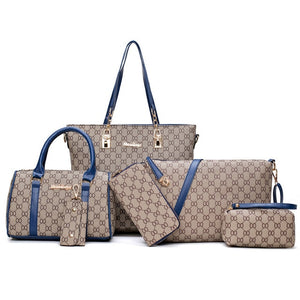 WOMEN'S Bag 2019 New Style Fashion Different Size Bags Six Pieces Set Simple Versatile Shoulder Bag Printed Handbag New