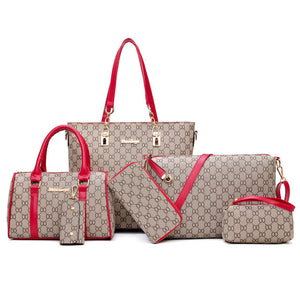 WOMEN'S Bag 2019 New Style Fashion Different Size Bags Six Pieces Set Simple Versatile Shoulder Bag Printed Handbag New