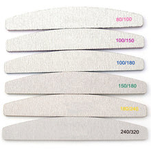 Load image into Gallery viewer, 1 Pc Half-Moon-Shaped Nail File Nail Buffer Washable Grinding Polishing Sanding Buffing Manicure Pedicure Nail Art Tools