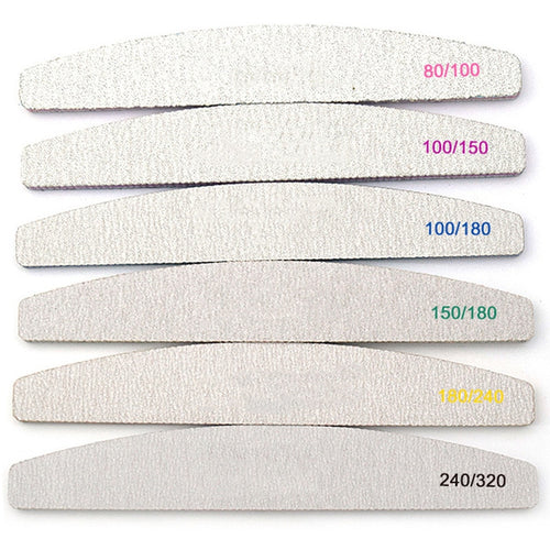 1 Pc Half-Moon-Shaped Nail File Nail Buffer Washable Grinding Polishing Sanding Buffing Manicure Pedicure Nail Art Tools