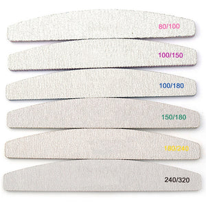1 Pc Half-Moon-Shaped Nail File Nail Buffer Washable Grinding Polishing Sanding Buffing Manicure Pedicure Nail Art Tools