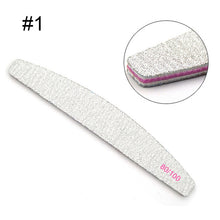 Load image into Gallery viewer, 1 Pc Half-Moon-Shaped Nail File Nail Buffer Washable Grinding Polishing Sanding Buffing Manicure Pedicure Nail Art Tools