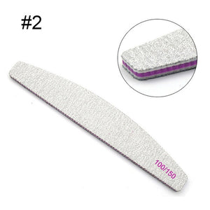 1 Pc Half-Moon-Shaped Nail File Nail Buffer Washable Grinding Polishing Sanding Buffing Manicure Pedicure Nail Art Tools