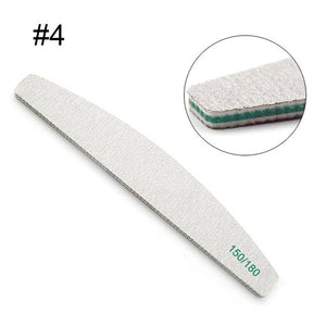 1 Pc Half-Moon-Shaped Nail File Nail Buffer Washable Grinding Polishing Sanding Buffing Manicure Pedicure Nail Art Tools