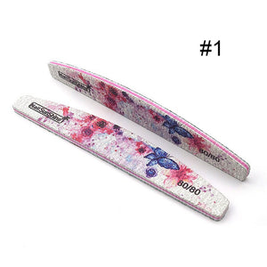 1 Pc Half-Moon-Shaped Nail File Nail Buffer Washable Grinding Polishing Sanding Buffing Manicure Pedicure Nail Art Tools