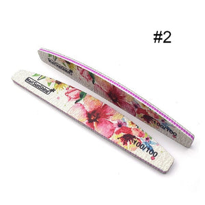 1 Pc Half-Moon-Shaped Nail File Nail Buffer Washable Grinding Polishing Sanding Buffing Manicure Pedicure Nail Art Tools