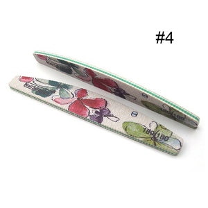 1 Pc Half-Moon-Shaped Nail File Nail Buffer Washable Grinding Polishing Sanding Buffing Manicure Pedicure Nail Art Tools