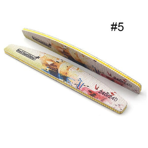 1 Pc Half-Moon-Shaped Nail File Nail Buffer Washable Grinding Polishing Sanding Buffing Manicure Pedicure Nail Art Tools