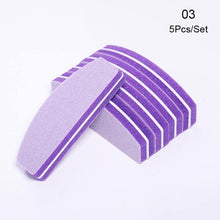 Load image into Gallery viewer, 1 Pc Half-Moon-Shaped Nail File Nail Buffer Washable Grinding Polishing Sanding Buffing Manicure Pedicure Nail Art Tools