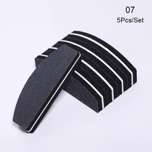 1 Pc Half-Moon-Shaped Nail File Nail Buffer Washable Grinding Polishing Sanding Buffing Manicure Pedicure Nail Art Tools