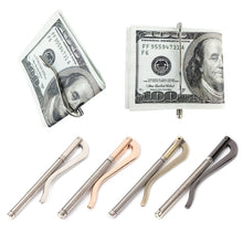 Load image into Gallery viewer, Metal Bifold Money Clip Bar Wallet Replace Parts Spring Clamp Cash Holder High Quality 8x1.5cm Black,Silver,Bronze,Gold Gifts