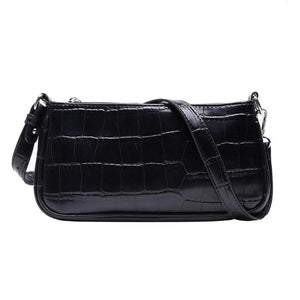 Retro Handbag Women Crocodile Leather Shopping Totes Office Ladies Elegant Solid ColorShoulder Bag