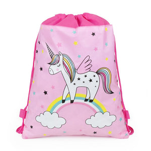 Unicorn Drawstring Bag Double Rope Cartoon Waterproof Drawstring Bag Backpack Backpack for Young Women Storage Bag