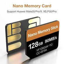 Load image into Gallery viewer, 2019 Newest NM Card Read 90MB/s 128GB Nano Memory Card Apply For Huawei Mate20 Pro Mate20 X P30 P30 Pro Mate30 Mate30Pro