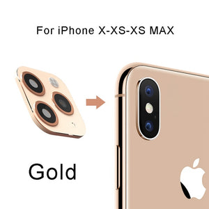 For iPhone X XS Max XR XS Seconds Change for iPhone 11 Pro Max Lens Sticker Camera Lens Screen Protector Change to For iPhone 11