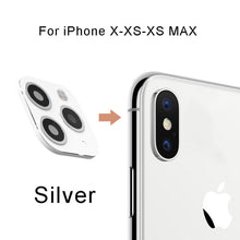 Load image into Gallery viewer, For iPhone X XS Max XR XS Seconds Change for iPhone 11 Pro Max Lens Sticker Camera Lens Screen Protector Change to For iPhone 11