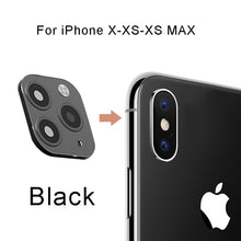 Load image into Gallery viewer, For iPhone X XS Max XR XS Seconds Change for iPhone 11 Pro Max Lens Sticker Camera Lens Screen Protector Change to For iPhone 11