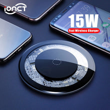 Load image into Gallery viewer, iONCT 15W Fast Wireless Charger for iPhone X XS 11pro Visible USB Qi Charging pad for Samsung S8 S9 Note 9 Phone wirless charger