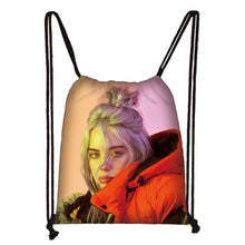 Load image into Gallery viewer, Billie Eilish drawstring bag BE women fashion storage bag teenager canvas backpack ladies party shopping bags