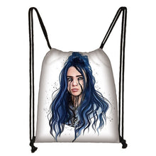 Load image into Gallery viewer, Billie Eilish drawstring bag BE women fashion storage bag teenager canvas backpack ladies party shopping bags