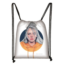 Load image into Gallery viewer, Billie Eilish drawstring bag BE women fashion storage bag teenager canvas backpack ladies party shopping bags