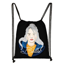 Load image into Gallery viewer, Billie Eilish drawstring bag BE women fashion storage bag teenager canvas backpack ladies party shopping bags
