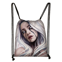 Load image into Gallery viewer, Billie Eilish drawstring bag BE women fashion storage bag teenager canvas backpack ladies party shopping bags