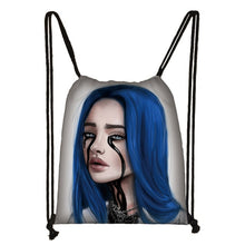 Load image into Gallery viewer, Billie Eilish drawstring bag BE women fashion storage bag teenager canvas backpack ladies party shopping bags