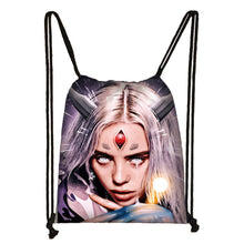 Load image into Gallery viewer, Billie Eilish drawstring bag BE women fashion storage bag teenager canvas backpack ladies party shopping bags
