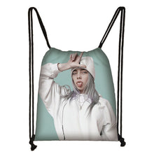 Load image into Gallery viewer, Billie Eilish drawstring bag BE women fashion storage bag teenager canvas backpack ladies party shopping bags