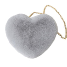 Load image into Gallery viewer, Fashion Women&#39;s Heart Shaped Faux Fur Crossbody Wallet Purse Chain Shoulder Bag Lady Handbag
