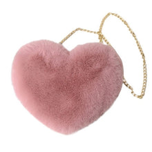 Load image into Gallery viewer, Fashion Women&#39;s Heart Shaped Faux Fur Crossbody Wallet Purse Chain Shoulder Bag Lady Handbag