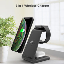 Load image into Gallery viewer, QI 10W Fast Charge 3 In 1 Wireless Charger For Iphone 11 Pro Charger Dock For Apple Watch 5 4 Airpods Pro Wireless Charge Stand